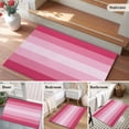 thumbnail image 5 of 2x3 Ft Entryway Area Rug, Pink Ombre Kitchen Rug Runner Washable Floor Mat, Gradient Pink Woods Farmhouse Non Slip Indoor Door Mat Throw Carpet for Bathroom Living Room Bedroom, 5 of 8