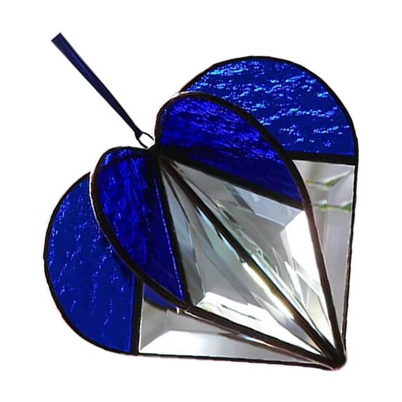 Clear Heart Crystal Multi-Sided Rainbow Heart Glass Window Pendant Decoration Pendants Crafts Indoor Outdoor Hanging Ornament Decoration Gifts type3