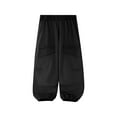 thumbnail image 2 of uublik Cargo Pants Girls 3-16 Years Elastic Waist Casual Loose Cargo Trousers with Pockets Street Dance Jogger Pants Kids Black, 2 of 5