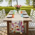 thumbnail image 4 of Table Runners 70 Inches Long Dress Scarves, Spring Floral Farmhouse Coffee/Dining/Kitchen Table Decor, Holiday Table Runner, Watercolor Lavender Daisy Flowers Plants Beige 13x70 Inch, 4 of 9