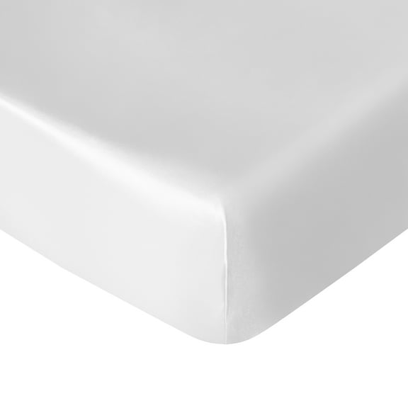 Flxxie Silk Satin Fitted Crib Sheet, Super Soft and Silky Crib Sheet for Standard Crib and Toddler Mattresses, Boys, Girls, Unisex, White, 28x52 Inches