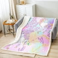 thumbnail image 2 of Rainbow Unicorn Blanket Throw Size Ombre Purple Unicorn Throw Blanket Unicorn Bedroom Decor Cartoon Kawaii Fuzzy Blanket Romantic Elegant Butterfly Botanical Leaves Bed Blanket, 2 of 6