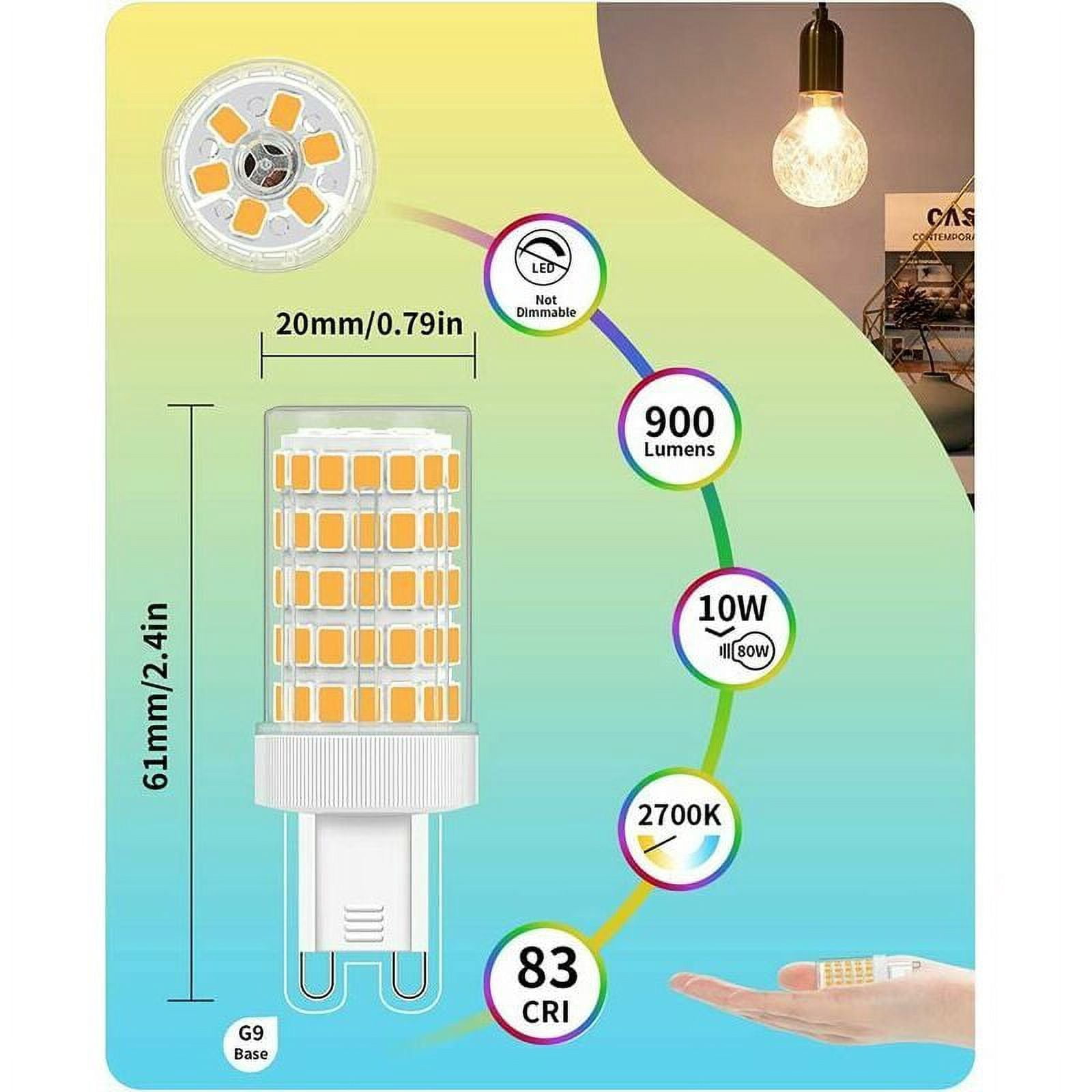12 Ampoules Halogènes G9 25W - Blanc Chaud 2700K Dimmable Pour Cuisine Et Lustres