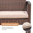 thumbnail image 5 of Orange-Casual 3-Piece Patio Bistro Set, Wicker Conversation Set, Patio Rattan Chair Set, Patio Furniture Set with Coffee Table, Garden Balcony Backyard Poolside (Brown), 5 of 5