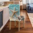 thumbnail image 5 of Xoenoiee Beach Starfish Seashell Print Waterproof Dining Room Chair Cover, Stretch Jacquard Parson Chair Slipcover Removable Washable Chair Protector for Home, Restaurant, Banquet, 1 Pack, 5 of 7