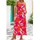 thumbnail image 3 of Vestido largo MASCOMODA para verano, estilo bohemio, con estampado floral, top en tubo, rosa y rojo, 3 of 7