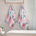 thumbnail image 4 of SKYSONIC 2 Pack Cotton Hand Towels 28.3 x 14.4 Inches Ultra Soft and Absorbent Towels for Face, Kitchen, Bath, Hotel, Gym, Tropical Palm Flamingo, 4 of 7