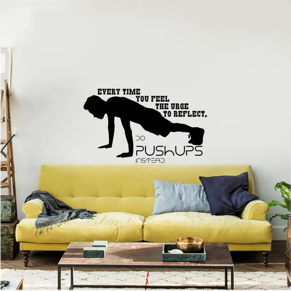 Do Push Ups Instead Fitness Workout Success Motivation Quotes Wall Decal Fitness Healthy Lifestyle for Girls / Boys Gym Home Sports Room Decor Vinyl Wall Art Sticker Decoration Size (27x30 inch)