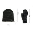thumbnail image 3 of Uooqdmx Ski Gloves, Gloves Hat Neutral Men Solid Color Wool Hat Thickened Warm Ear Cold Knitted Hat Glove Two Piece Set Winter Gloves, Cotton Gloves Black One Size, 3 of 5