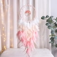 thumbnail image 1 of Con piedra de cristal curativo natural, atrapasueños de ensueño hecho a mano de cristal rosa perfecto para decoración de dormitorio de niñas, regalo artesanal, 1 of 4