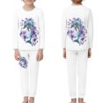thumbnail image 3 of DISNIMO White Dolphin Flower Pajamas Kids Size 3 Pjs for Girls 2 Piece Pajama Set for Girls Long Sleeve Pajamas Kids Boys Crewneck Loungewear for Kids Sleepwear Boys, 3 of 7