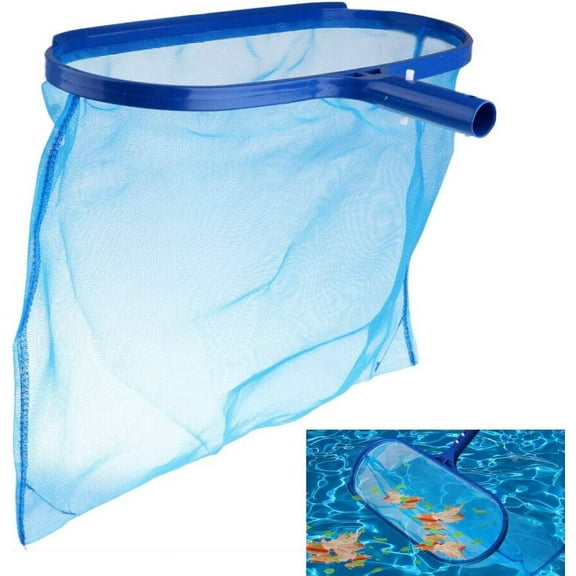 LYTIVAGEN Swimming Pool Leaf Skimmer Fits Most of Standard Pole Fine Mesh Net Rake Blue Plastic Mesh Net Skimmer Landing Net for Hot Tubs, Spas and Fountains, Deep Swimming Pool (Deep Net)