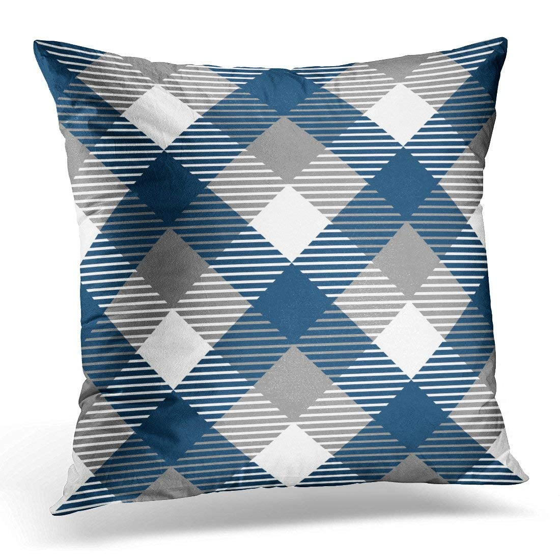 navy plaid pillow