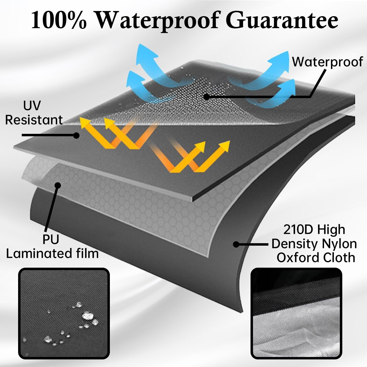 Chaise Lounge Chair Cover Waterproof Patio Lounge Chair Cover UV Resistant Lounger Covers Dust-Proof Patio Furniture Covers 78.7L x 26.7W x 27.5H inch