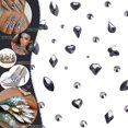 thumbnail image 3 of 660 piezas de diamantes de imitación 3d brillantes negros transparentes para arte de uñas, bricolaje, manualidades, parte trasera plana brillante, juego de piedras de cristal, joyas, decoración d, 3 of 5