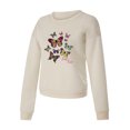 thumbnail image 5 of Bjutir Women T Shirts Fashion Casual Long Sleeve Butterfly Print Sweatshirts Tops Fall Winter Womens Clothes Beige, 5 of 7