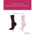 thumbnail image 2 of MeMoi Floating Hearts Bamboo Blend Crew Socks - Womens - Female, One Size, Black, 2 of 7