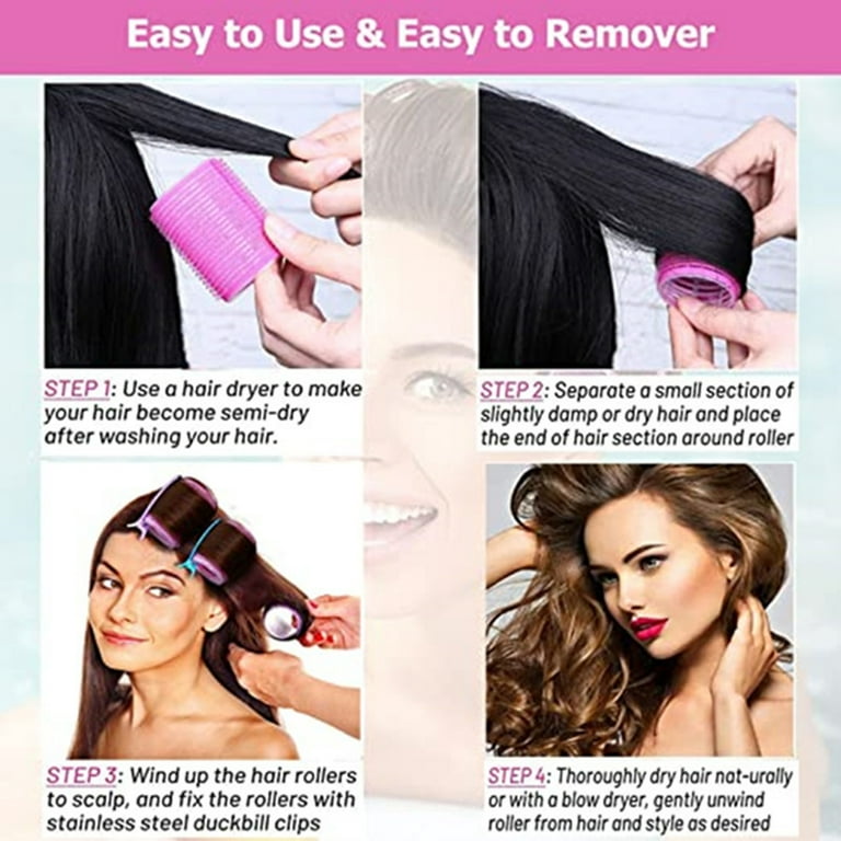 YouNuo 18Pcs Self Grip Hair Rollers Set, Heatless for Long, Medium