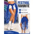 thumbnail image 4 of FEOYA Women's Belly Dance Hip Scarf Sequin Tulle Skirt Sparkly Tassel Dance Belt Adjustable Waist Wrap for Stage Performance Royal Blue, 4 of 7