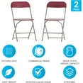 thumbnail image 6 of SSyao Set of 2 Plastic Folding Chairs - 650 LB Weight Capacity Lightweight Stackable Folding Chair-Red, 6 of 10