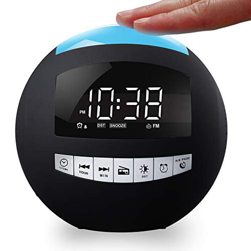 Alarm Clock Radio For Bedroom 7 Color, Radio Alarm Clock Battery Operated