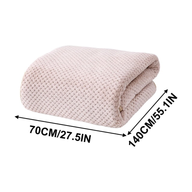 Solid Color Pineapple Reseau High Density Fleece Marginal Bath Towel Adult Solid Color Enlarged Bath Towel Thickened Marginal Towel 140x70cm