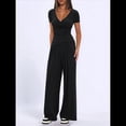 thumbnail image 4 of Conjuntos de 2 Piezas para Mujer para Estar en Casa en Otoño, Camisetas con Cuello Redondo y Pantalones Anchos, Conjuntos Casuales A Juego. Negro M, 4 of 8