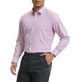 thumbnail image 5 of INSPIRE CHIC Men's Plaid Long Sleeved Button Down Business Wear Dress Shirts S Pink, 5 of 6