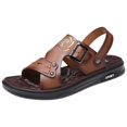 thumbnail image 3 of Orthopedic Sandals for Men with Arch Support Wide Width Comfortable Leather Thick Toe Beach Walking Slides, 3 of 7