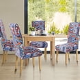 thumbnail image 3 of PiccoCasa Elastic Spandex Dining Chair Cover Colorful Print Seat Slipcover, #15, 3 of 8