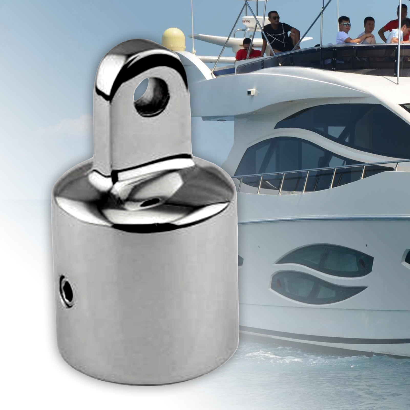 HEVIRGO Stainless Steel Bimini Eye End Top Caps Fitting Marine Hardware ...