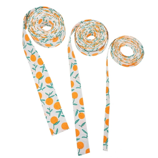 BRIGHTFUFU 3 Rolls Fruit Pattern Wrapping Ribbon 5M DIY Cinta para Festival Party Decor