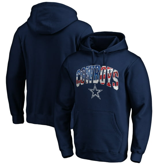Men's Navy Dallas Cowboys Banner Wave Pullover Hoodie