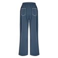 thumbnail image 6 of Womens Travel Pants Baggy Wide Leg Casual Pants With Elastic Waist & Pockets Polyester Spandex Blend Soft Breathable For Summer Daily 2Xl Pants For Women, 6 of 7