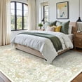 thumbnail image 3 of Farmhouse Sage Green Washable Living Room Rug 5x7, Floral Area Rug for Bedroom, Nursery, Dining Room Under Table, Home Office, Low Pile Non Slip Boho, 3 of 9