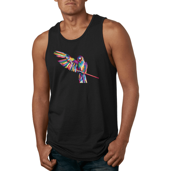 Rainbow Trippy Psychedelic Parrot Animal Lover Graphic Tank Top