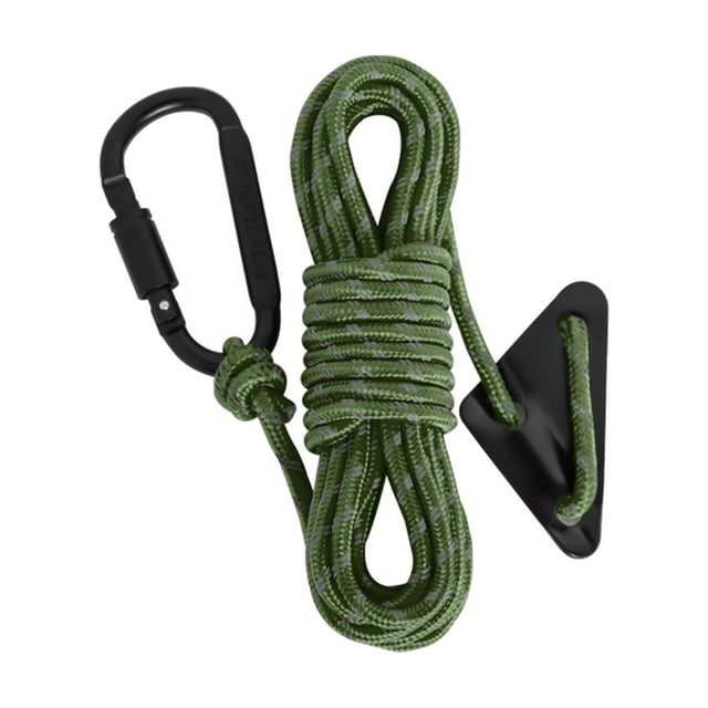 S SERENABLE Corde Réfléchissante pour Tente 5mm pour Randonnée Emballage Extérieur Bâche Vert Foncé