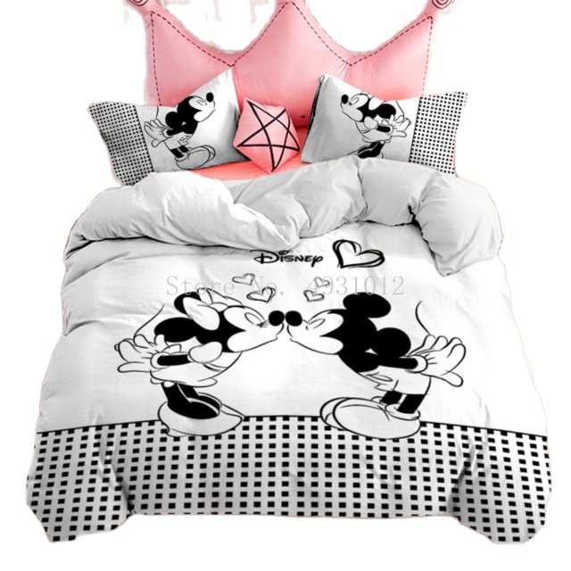 Juego de cama de dibujos animados de Minnie, Mickey Mouse, Capitán América, funda de edredón, funda de edredón, funda de almohada para niños, regalos zhangyuxiang LED
