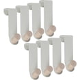 thumbnail image 3 of 8Pcs Door Hook,Door Hanger Hook Metal Over Door Hook Fashion Clothes Hanger Behind Door Hook with Wooden Ball Multi-Color/White Door Coat Hanging Hook Single Hook Hanger for Hanging Clothes, 3 of 7