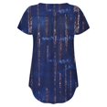 thumbnail image 6 of Horkkom Womens Plus Size Tops Casual Print Short Sleeve V-Neck with Button Loose Tops T-Shirt Blouse, 6 of 6