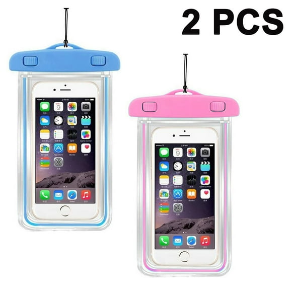 2 Pack Waterproof Phone Case Universal Cellphone Dry Bag Pouch , up to 6.”, Durable Underwater Case with Neck Strap for Pool Beach
