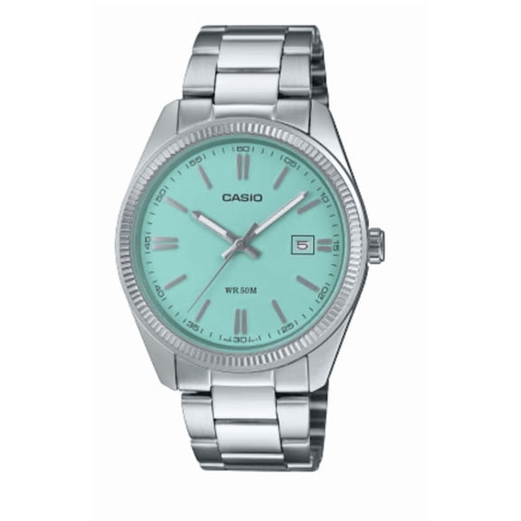 Casio Men's Stainless Steel Bracelet Wristwatch, Silver, (MTP-1302D-2A2V)