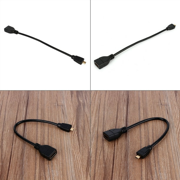 Cable de extensión adaptador convertidor de micro HDMI macho a HDMI hembra, cable de alambre 1080P