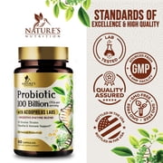 Premium Probiotics - 100 Billion CFU Per Serving - 10 Strains + Prebiotics - Best Women & Men's Gut Health Supplement, Supports Immune - Digestive Health & Occasional Constipation & Gas - 60 Capsules