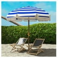 thumbnail image 2 of Beach Umbrella - Portable Sun Shelter with UV 40+ Protection - Vent Ruffles, Carry Bag - Blue & White Stripe, 2 of 9