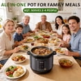 thumbnail image 2 of Beddle Electric Pressure Cooker 8 Quart Instant Cooker Multi-Function Rice Cooker, Slow Cooker, Steamer & Stainless Steel Pot, Black, 2 of 9