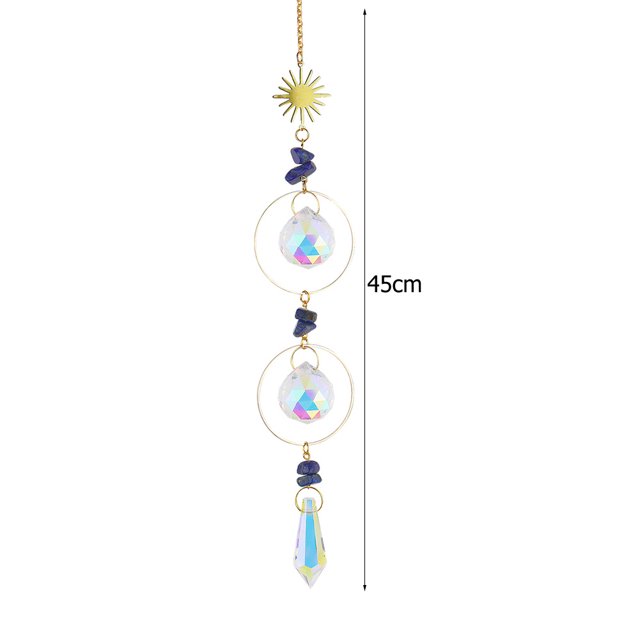 Crystal Wind Chime Diamond Hanging Prism Catcher Home Ornament (Azul oscuro) Hugtrwg Libre de BPA