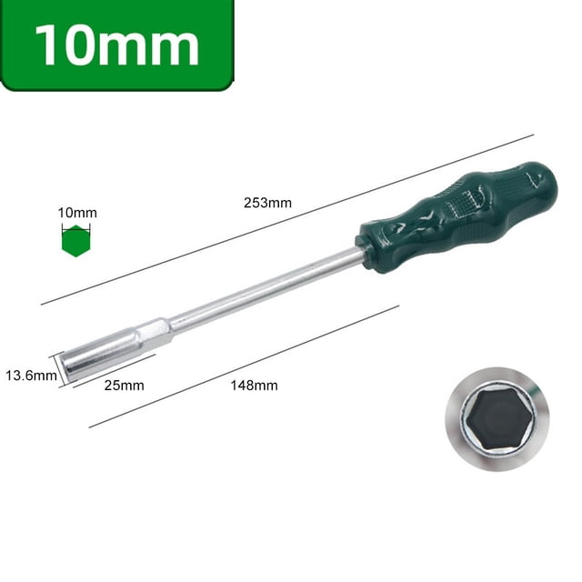 1 Pce Écrou Hexagonal Douille de Pilote 5.0mm-13mm Tournevis Hexagonal Outils de Réparation Douille 10mm