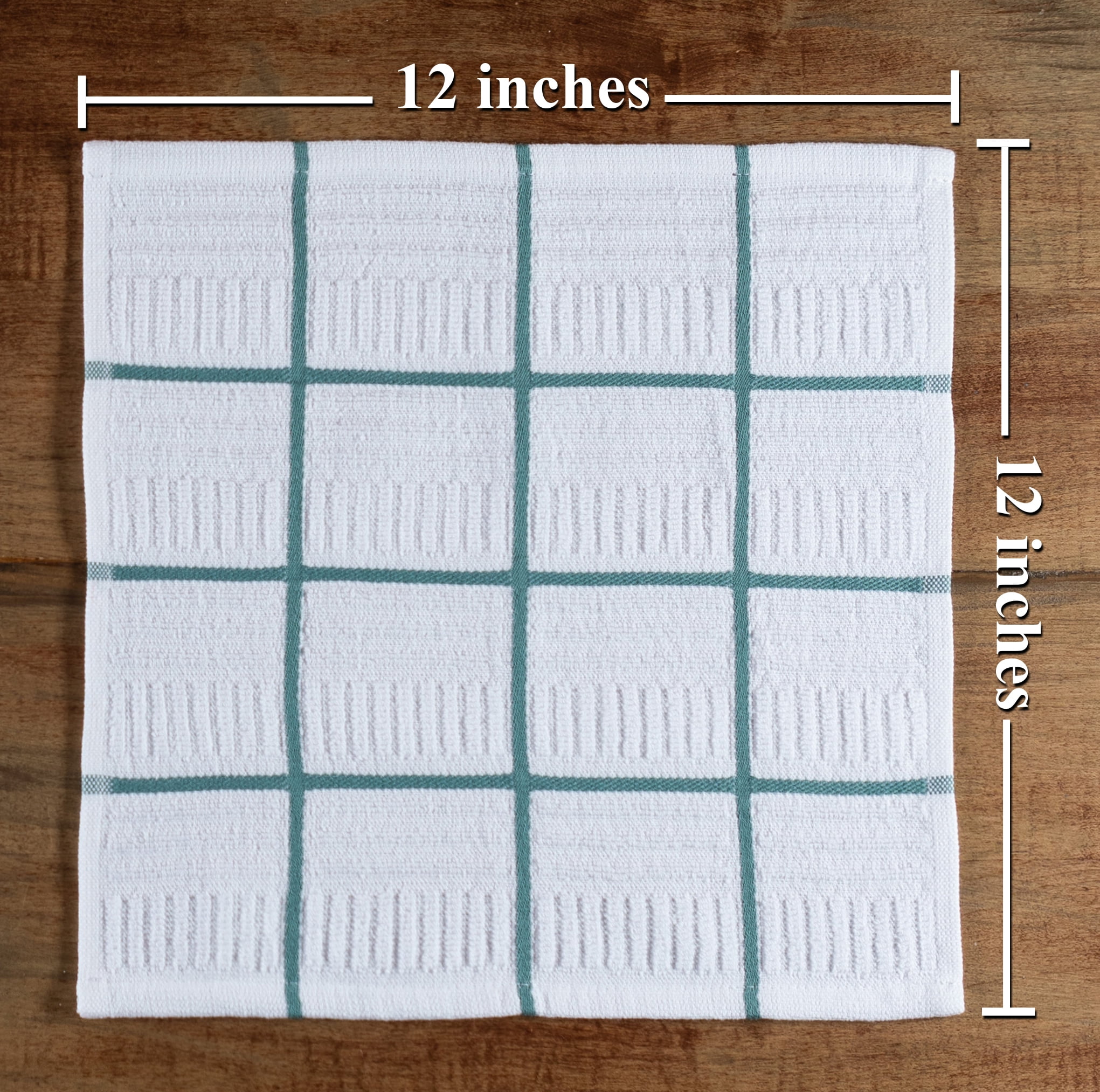 Sticky Toffee Kitchen Dishcloths Towels 100% Cotton, Set of 8, Blue and White Dish Cloth Towels, 12 in x 12 in