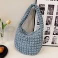 thumbnail image 4 of Bolso De Hombro Bolso De Mujer 2023 Plisado Hobo Bag Soft Quilted Puff Girls Purse (Azul), 4 of 8